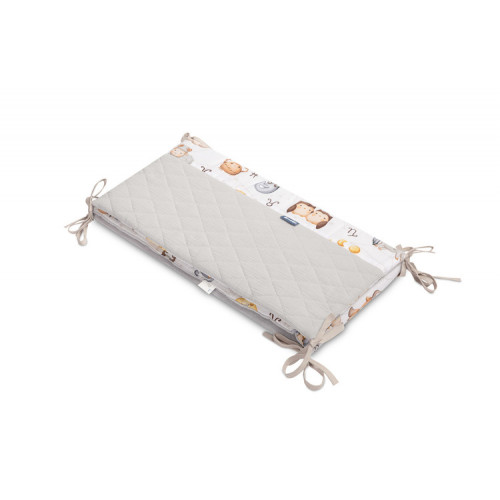 Mantinel do postieľky, mušelín, bavlna - Hviezdne zvieratká, šedá, biela