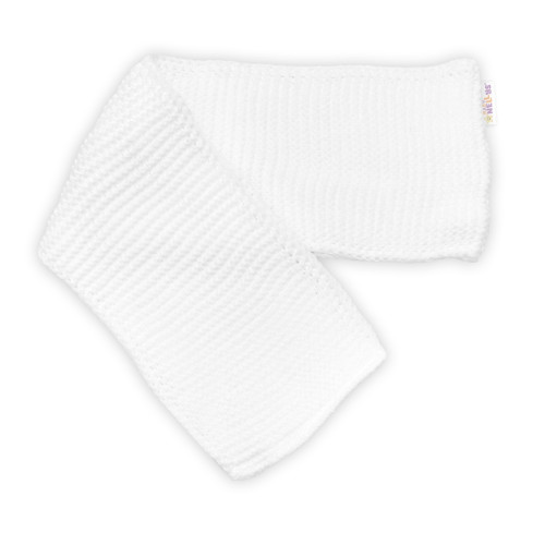 Detská sada, zimná čiapka so šálom + rukavičky 3D, Teddy Bear - biela