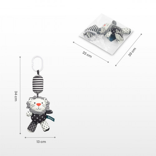 Závesná hračka do kočíka BLACK&WHITE - Slon