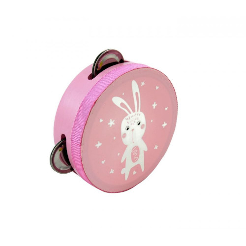 Adam Toys Detská tamburína s motívom zajačika - ružová