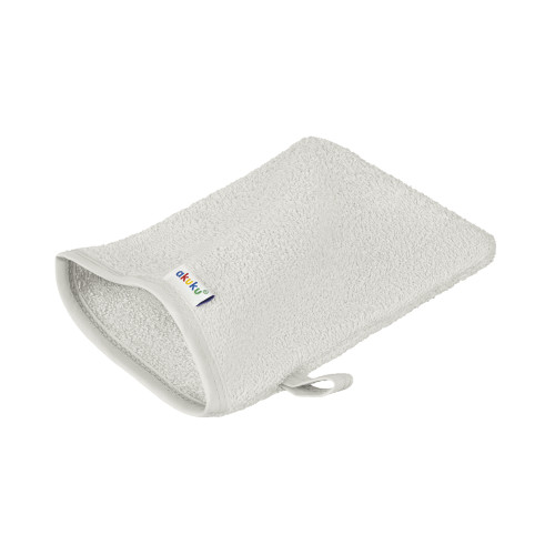 Detská umývacia rukavica XL Akuku – 100 % bavlna, 15×20 cm, od narodenia, sivá
