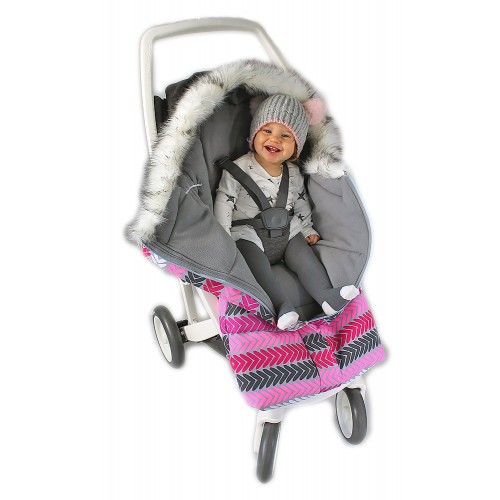 Fusak nielen do autosedačky Baby Nellys ® Eskymo s kožušinkou, medvede v mäte