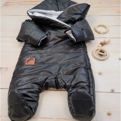 Zimná prešívaná kombinéza s bavlnenou podšívkou, Z&Z - čierna, veľ. 86