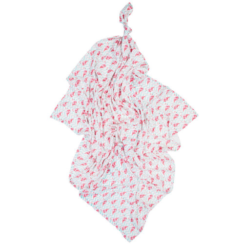 Bambusová mini plienka lux, 30x30cm, Plameniak