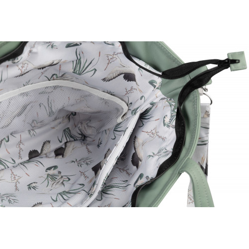 Štýlová taška pre mamičky z ekokože - oliva