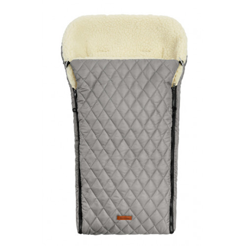 Prešívaný vlnený fusak do kočíka - šedý