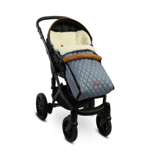 Prešívaný vlnený fusak do kočíka - grafit