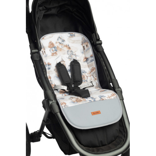 Vložka do kočíka, mušelín, Dráčik, modrý, jeans