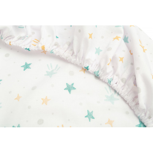 Bavlnená prestieradlo do postieľky 120x60cm - Veselé hviezdičky