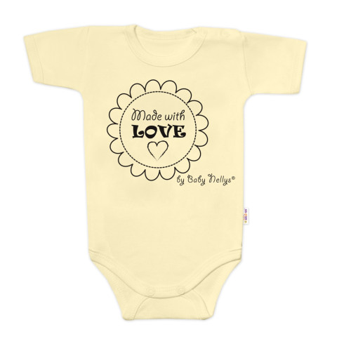 Komplet 3x body Made with love BOY Baby Nellys, vel. 56, modré, žlté, béžové