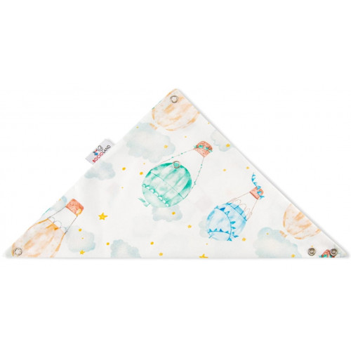 Šatka s hryzátkom, Balóny - biela s potlačou