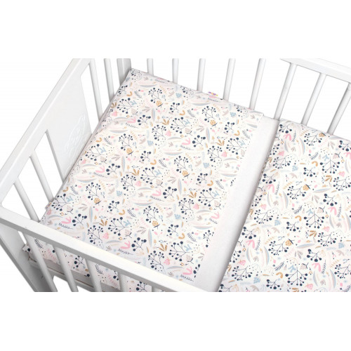 3-dielna sada - mantinel s obliečkami Jarabina - biela, 135x100 cm