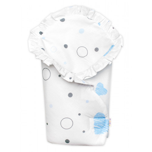 Luxusná sada pre bábiku, Baby Nellys, zavinovačka, perinka a vankúšik, I love boy