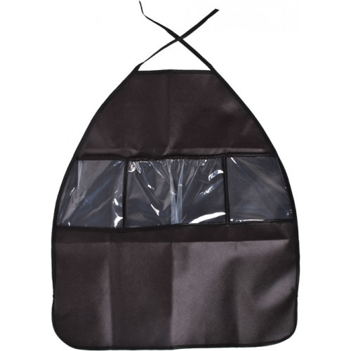 Chránič poťahov sedadiel do auta/pod autosedačku s vreckárom 2v1, čierny