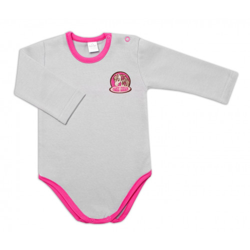2-dielna sada G-baby body dl. rukáv + polodupačky Pony Farm, sivá, veľ. 68