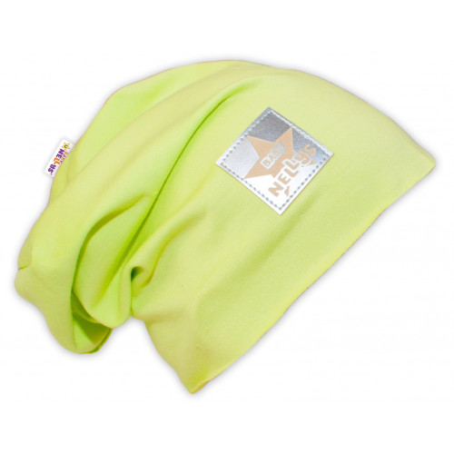 Bavlnená čiapočka Baby Nellys ® - limetka, vel. 92/98