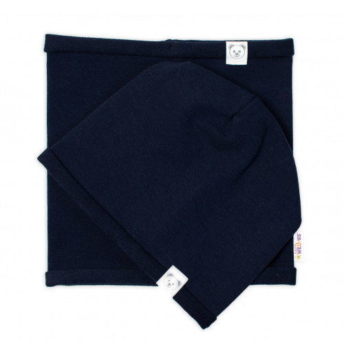 Čiapka s nákrčníkom bavlna, Little Bear, Baby Nellys, granátová, veľ. 98/134