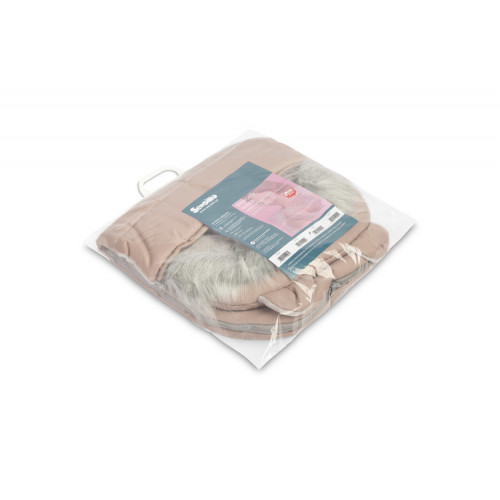 Zimný fusák s kožušinou 100x50cm, púdrovo ružový