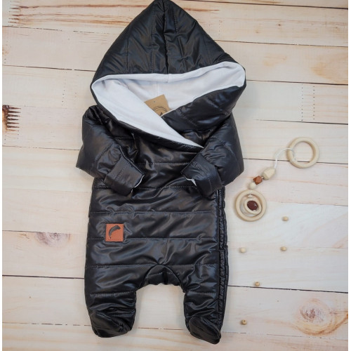 Zimná prešívaná kombinéza s bavlnenou podšívkou, Z&Z - čierna, veľ. 86