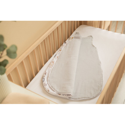 Spací vak mušelín, bavlna, Zverokruh, 80x50cm, M - šedý