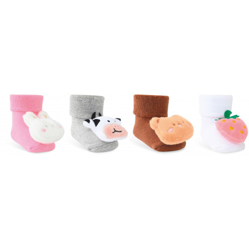 Dojčenské froté ponožky Zajačik, svetlo ružové, veľ. 68/80