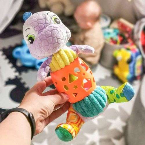 Bali Bazoo Plyšová hračka s hrkálkou - Dinosaurus Bendy, lila