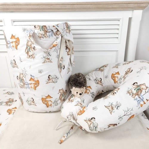 Dojčiace vankúš/podkova, bavlna, Friends time - latte