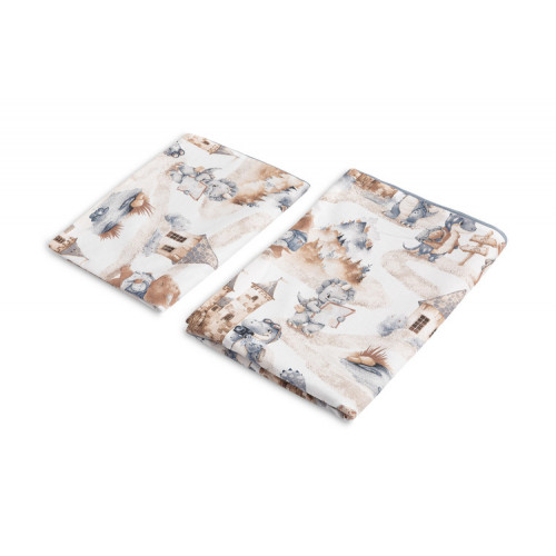 Mušelínové obliečky do postieľky 135x100, Dráčik modrý, jeans