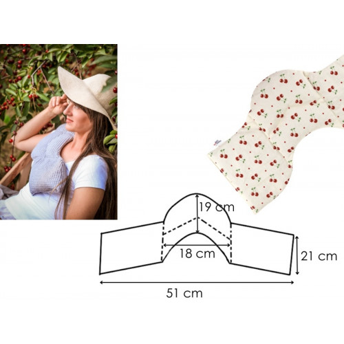 Ramenný nahrievací pás s čerešňovými kôstkami, termofor -  Cherry life, ecru