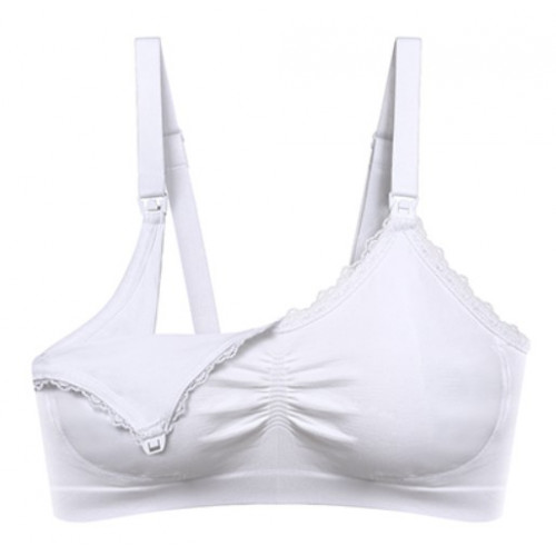 Dojčiacia podprsenka s čipkou BabyOno, biela, F75-80 cm