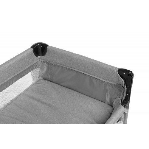 Cestovná postieľka so sťahovacou bočnícou, ESTI - sivá