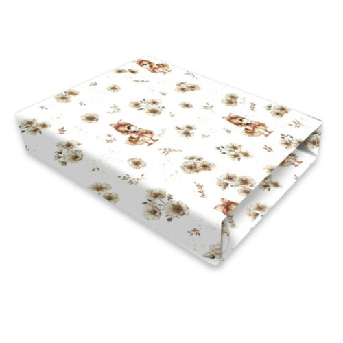 Prestieradlo do kočíka, koša, bavlna, Kačički - biela béžová