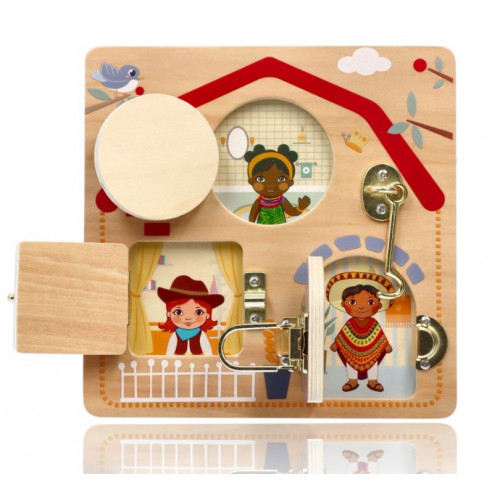 Adam Toys Vzdelávacia tabuľa so zámkami - Deti sveta