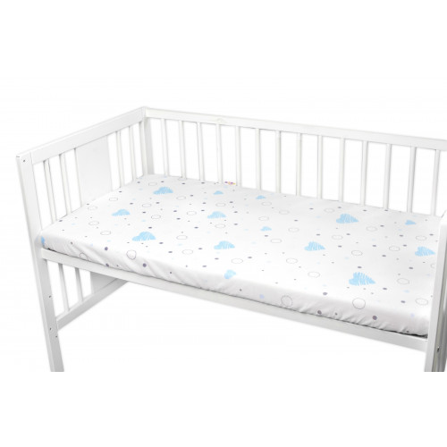 Detské prestieradlo do postieľky bavlna, I love Boy Baby Nellys, modrá/biela, 140x70 cm