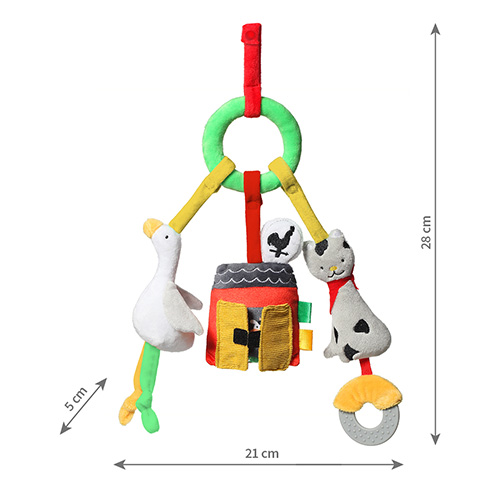 BabyOno Závesná edukačná hračka na kočík ON THE FARM