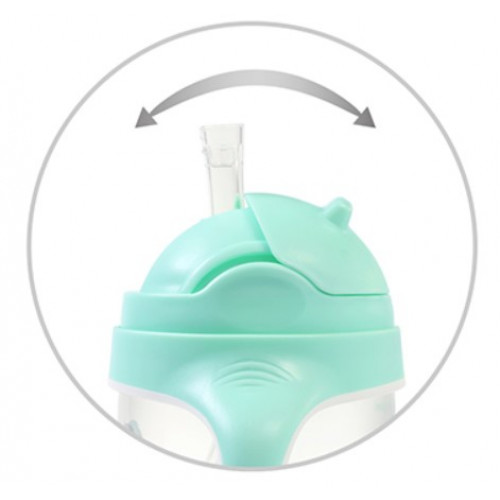 Nekvapkajúci hrnček so zaťaženou slamkou BabyOno, 240 ml, mätový