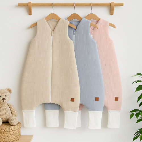 Mušelínový spací vak so zahrnovacími nohavičkami - jeans, veľ. M