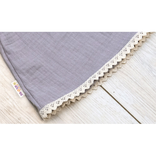 Baby Nellys Letné ľahučké mušelínové šaty Summer - šedé , veľ. 80/86