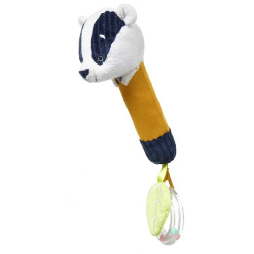 BabyOno Edukačná hračka s hrkálkou a pískatkom Badger Edmund