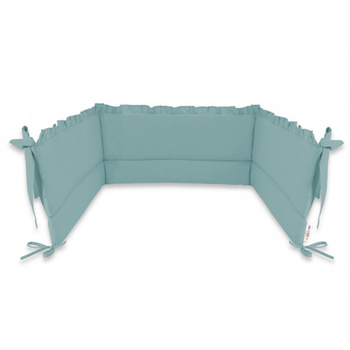 Mantinel s volánikom do postieľky 120 x 60 cm, Royal - mätová