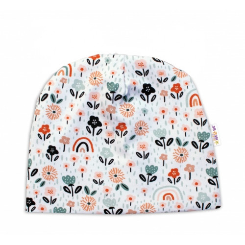 Baby Nellys Dvojvrstvová čiapka + šatka Palouček, smatanová, veľ. 92/98