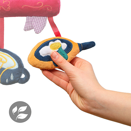 BabyOno Závesná edukačná hračka na kočík Small Cook - červená