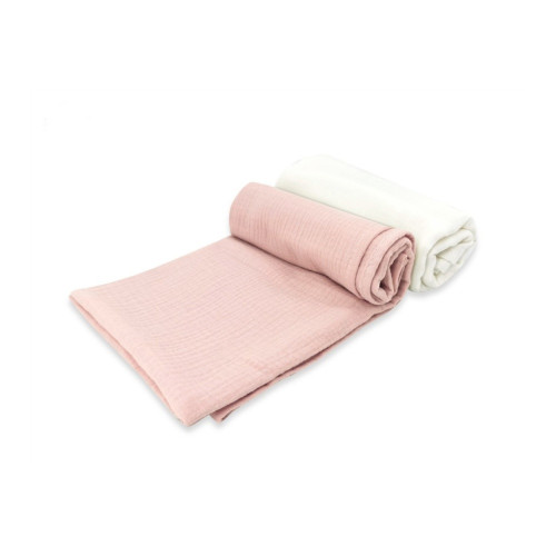 Mušelínové plienky Nature, 80x80 cm, pudrovo ružová, smotanová - 2ks