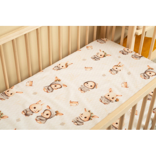 Prestieradlo do postieľky 60x120, Králičci, béžové