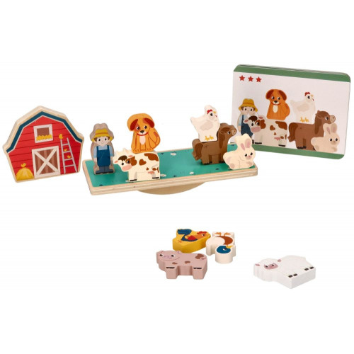 Drevená balančná hra, puzzle - Farma so zvieratkami