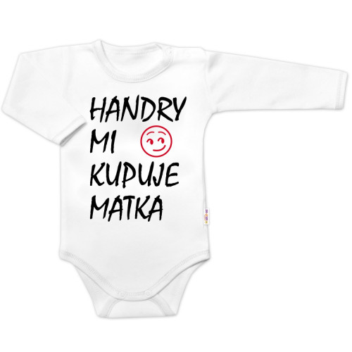 Body dlhý rukáv Handry mi kupuje matka, Baby Nellys, biele
