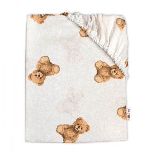 Prestieradlo do postieľky 140x70cm, Míša - biely s potlačou