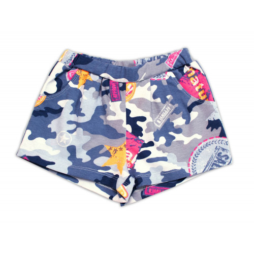 Dievčenské kraťasy s vreckami, bavlna Army, Mrofi, modré, veľ. 80