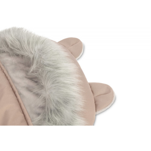 Zimný fusák s kožušinou 100x50cm, púdrovo ružový