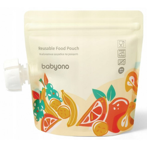 Opakovane použiteľné vrecká na uskladnenie potravy BabyOno, 150 ml - 5 ks